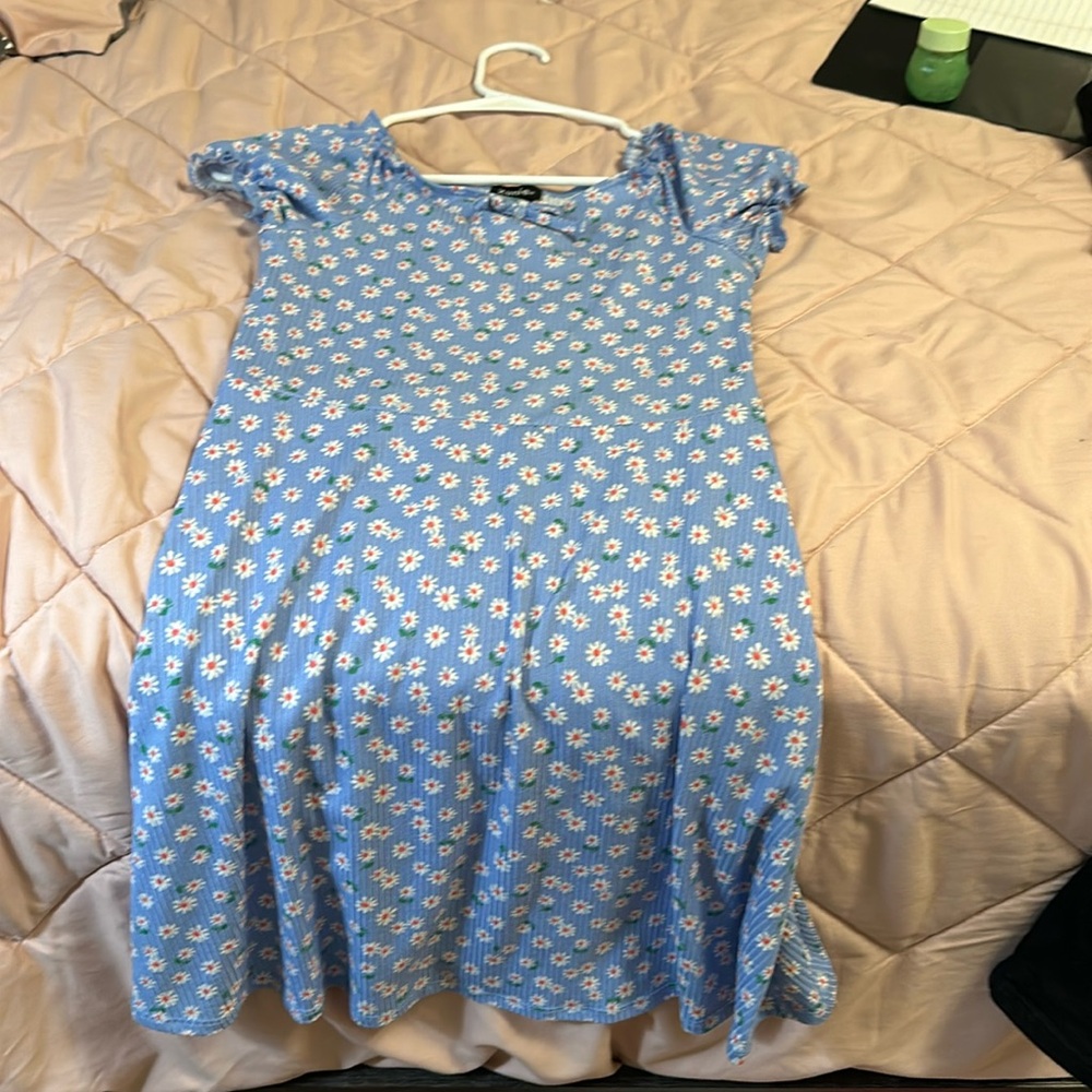 Beautiful blue dress with flowers